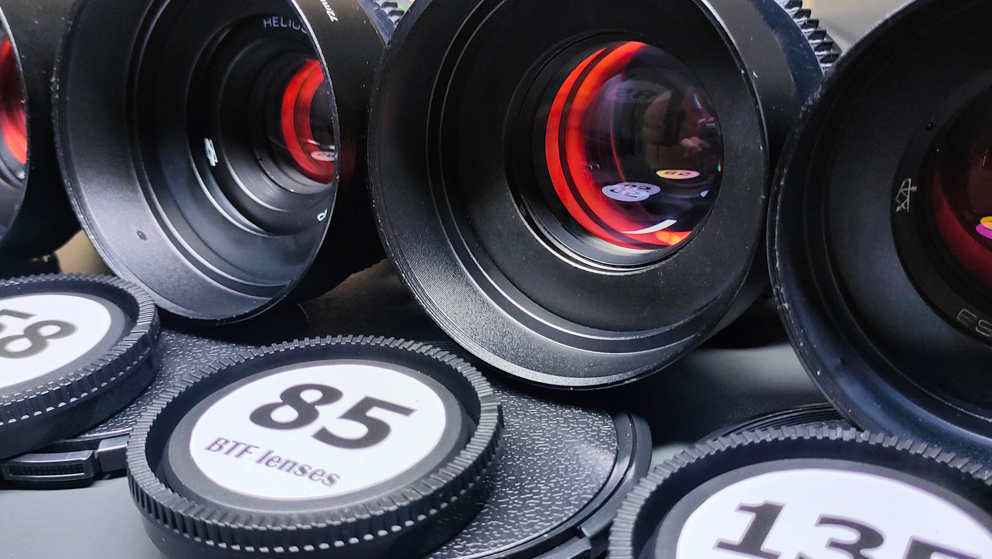 ANAMORPHIC AMBER SET 37 58 85 135 Cinemod Helios 44 Mir 1v Jup9 Jup37 Canon EF