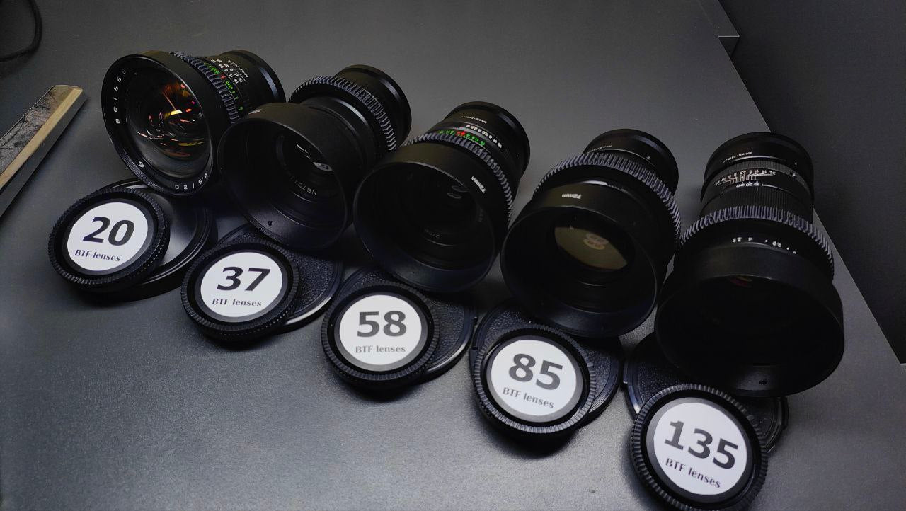 Sony E Helios Helios 44 ANAMORPHIC PURPLE SET 20 37 58 85 135  SOVIET LENSES