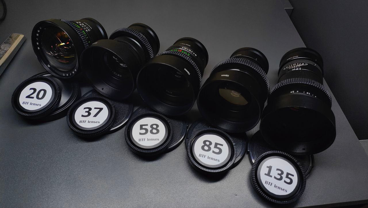 Sony E Helios Helios 44 ANAMORPHIC PURPLE SET 20 37 58 85 135  SOVIET LENSES