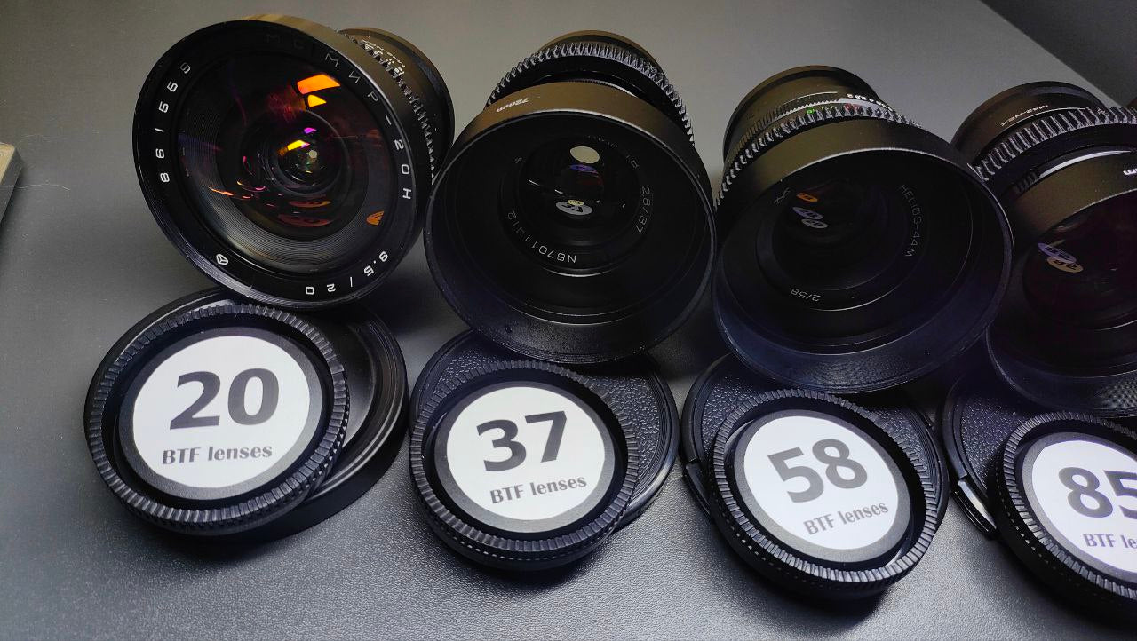 Sony E Helios Helios 44 ANAMORPHIC PURPLE SET 20 37 58 85 135  SOVIET LENSES