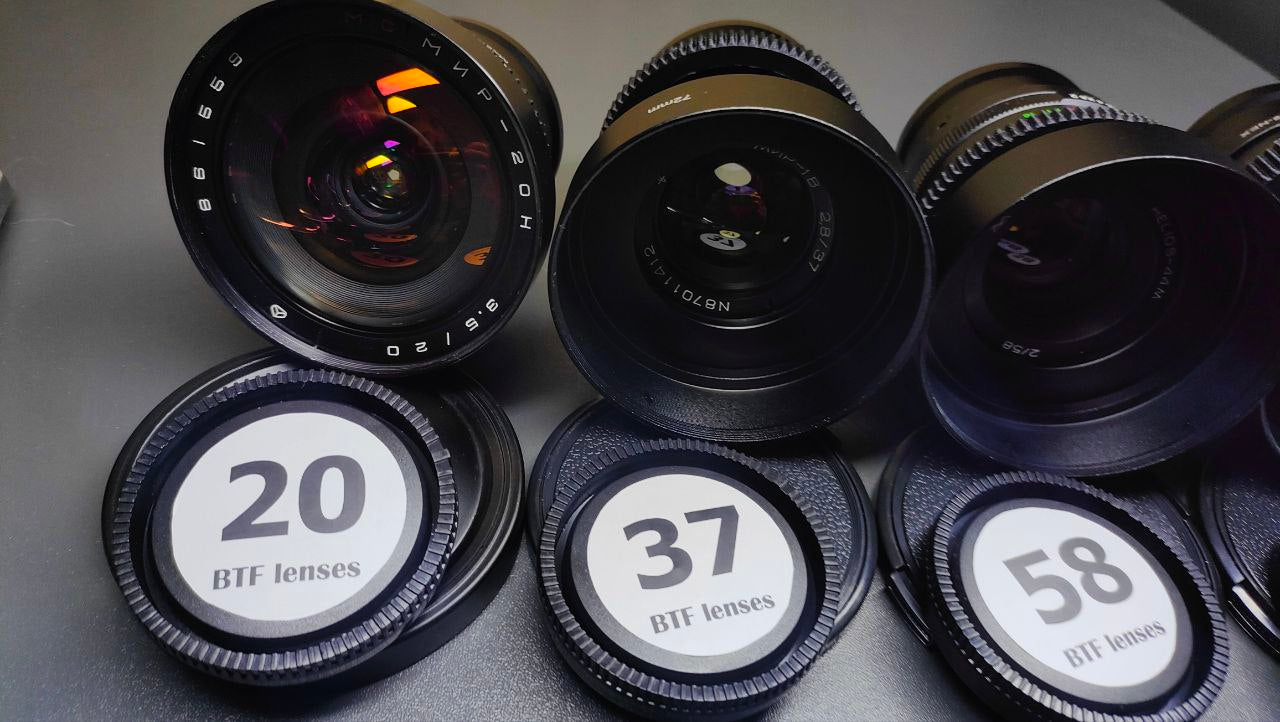 Sony E Helios Helios 44 ANAMORPHIC PURPLE SET 20 37 58 85 135  SOVIET LENSES