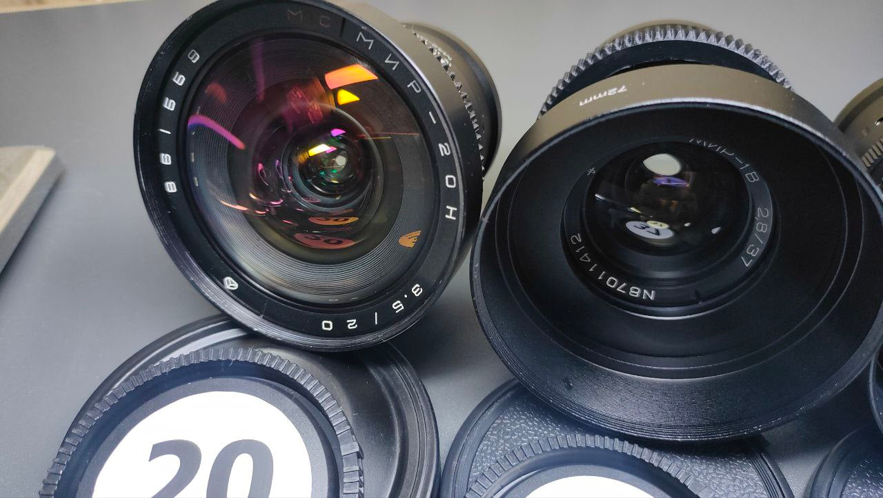 Sony E Helios Helios 44 ANAMORPHIC PURPLE SET 20 37 58 85 135  SOVIET LENSES