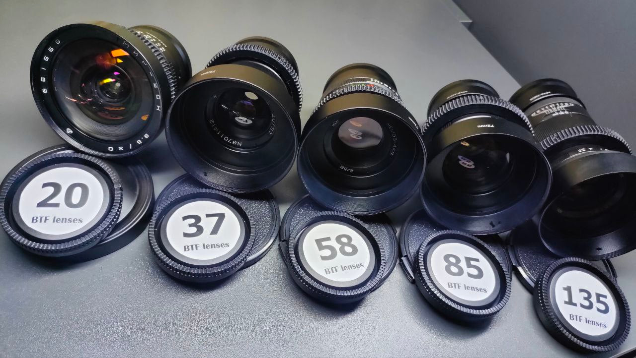 Sony E Helios Helios 44 ANAMORPHIC PURPLE SET 20 37 58 85 135  SOVIET LENSES