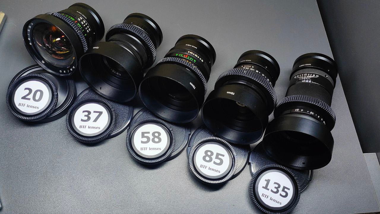 Sony E Helios Helios 44 ANAMORPHIC PURPLE SET 20 37 58 85 135  SOVIET LENSES