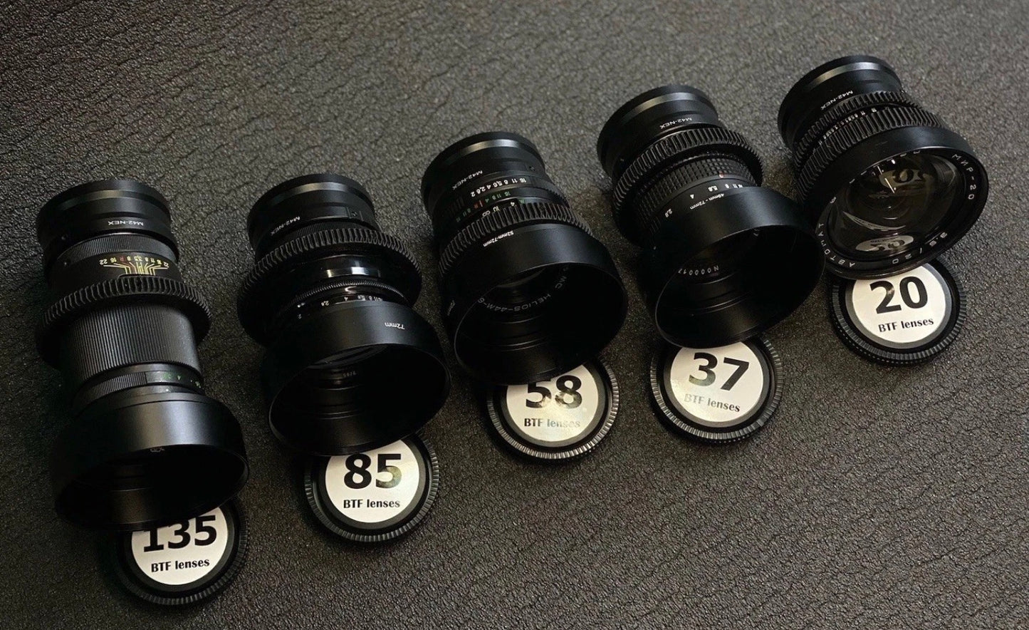 Sony E Helios 44  Standard Bokeh Cine Mod Soviet  SET 20 37 58 85 135 Lenses E Mount